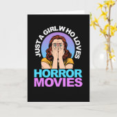 Just A Girl Horror Movies Halloween Kaart (Gele Bloem)