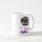 Just a Girl Mug – Cute Sad Hamster  Koffiemok (Voorkant rechts)
