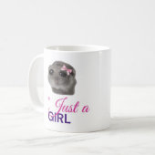 Just a Girl Mug – Cute Sad Hamster  Koffiemok (Voorkant links)