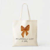 “Just a Girl” Tote Bag (Voorkant)