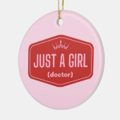 Just A Girl - vul het blanco in - Feminist Keramisch Ornament (Links)