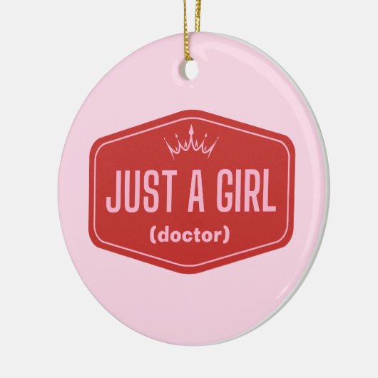 Just A Girl - vul het blanco in - Feminist Keramisch Ornament (Links)