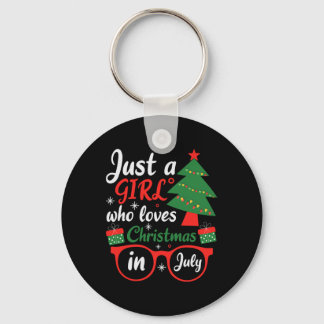 Just A Girl Who Love Christmas In July Sleutelhanger