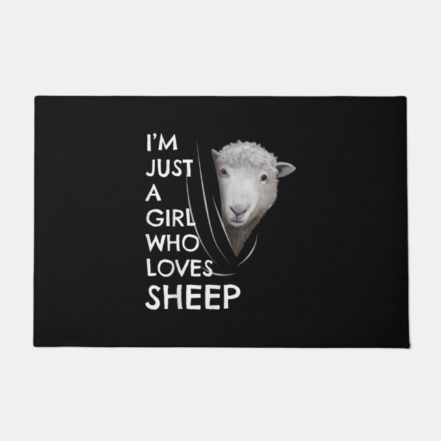 Just A Girl Who Love sheep | Sheep Fans gift Deurmat (Voorkant)