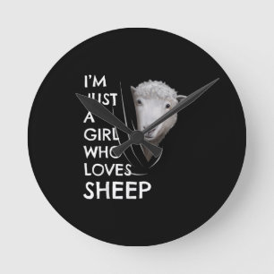 Just A Girl Who Love sheep Sheep Fans gift Ronde Klok