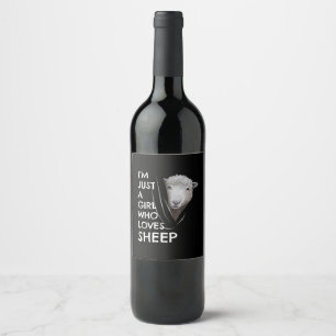 Just A Girl Who Love sheep Sheep Fans gift Wijn Etiket