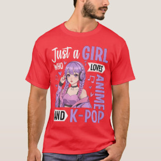 Just a Girl Who Loves Anime and KPop retro retro T-shirt