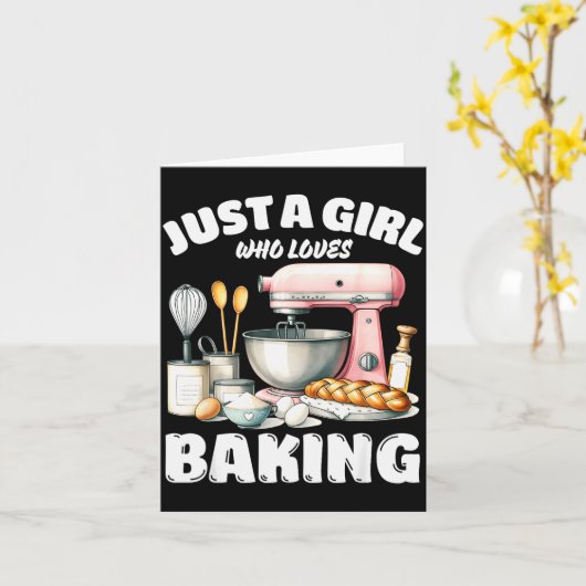 Just A Girl Who Loves Baking, Baking Lover  Kaart (Gele Bloem)