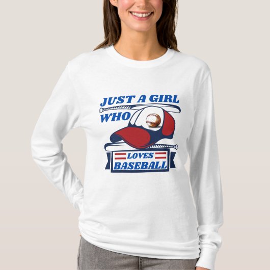 just a girl who loves baseball  t-shirt (Voorkant)