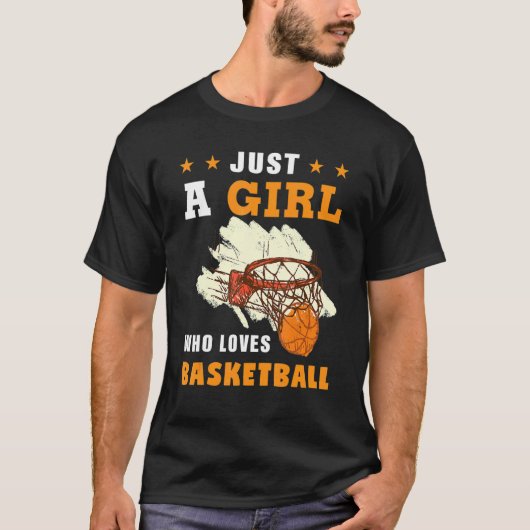 Just a Girl Who Loves Basketball Mom Girl Back Sid T-shirt (Voorkant)