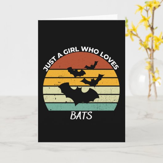 Just a girl who loves bats kaart (Gele Bloem)