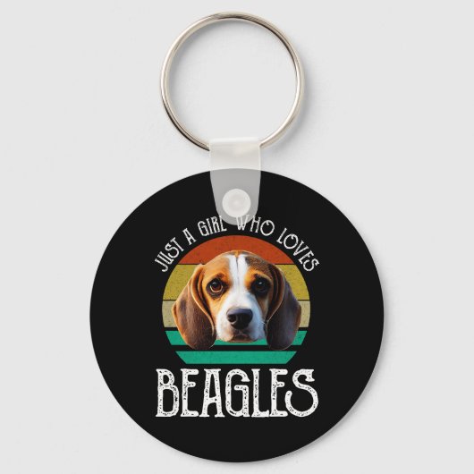 Just A Girl Who Loves Beagles Sleutelhanger (Voorkant)