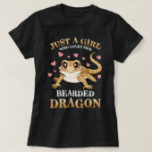 Just A Girl Who Loves Bearded Dragon Reptile Lizar T-shirt (Design voorkant)