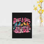 Just A Girl Who Loves Birds Funny Birds Lover Bird Kaart (Gele Bloem)