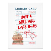 Just a Girl Who Loves Books Foto Afdruk (Voorkant)