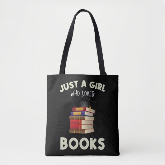 Just A Girl Who Loves Books Gifts For Bookworm Tote Bag (Voorkant)