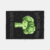 Just A Girl Who Loves Broccoli Funny Broccoli Love Fleece Deken (Voorkant (Horizontaal))