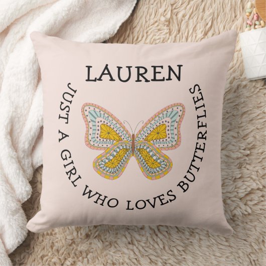 Just a girl who loves butterflies  kussen (Deken)