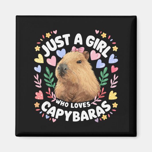 Just A Girl Who Loves Capybaras Cute Capybara Love Magneet (Voorkant)