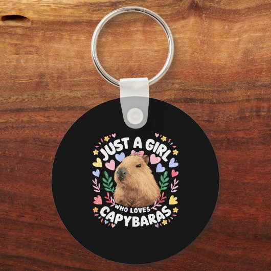 Just A Girl Who Loves Capybaras Cute Capybara Love Sleutelhanger (Voorkant)