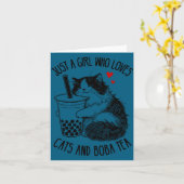 Just A Girl Who Loves Cats And Boba Tea Ragdoll Ca Kaart (Gele Bloem)