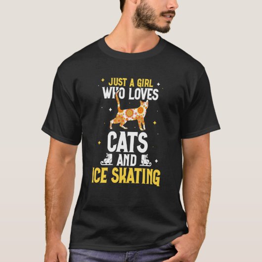 Just a girl who loves cats and ice skating Figure  T-shirt (Voorkant)
