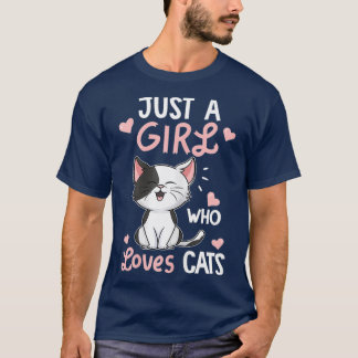 Just A Girl Who Loves Cats  Cute Cat Lover Gifts T-shirt