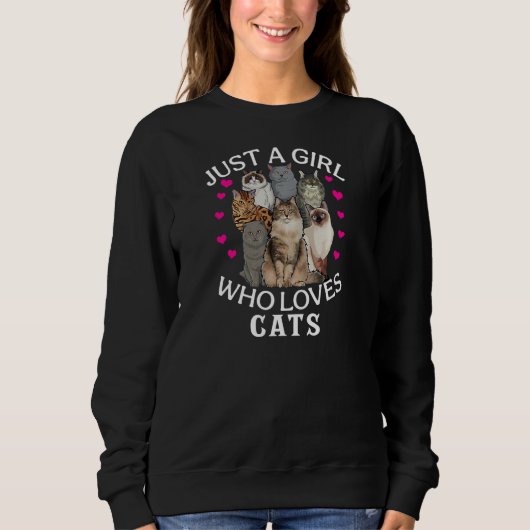 Just A Girl Who Loves Cats Cute Cat Trui (Voorkant)