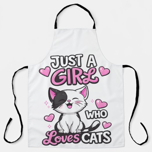 Just a Girl Who Loves Cats Cute Withe Schort (Voorkant)