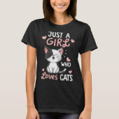 Just a Girl Who Loves Cats Design T-shirt (Voorkant)