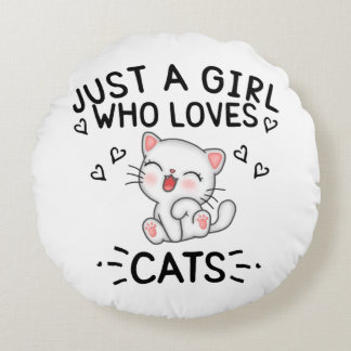 Just a Girl who loves Cats Rond Kussen