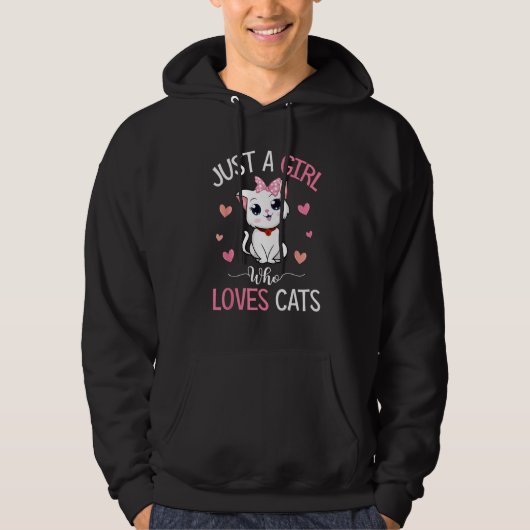 Just A Girl Who Loves Cats Tshirt Cute Cat Lover G (Voorkant)