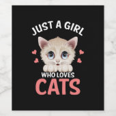 Just A Girl Who Loves Cats Wijn Etiket (Enkel label)