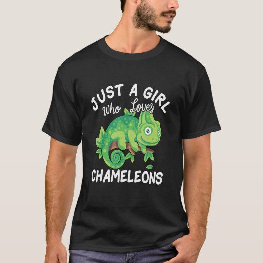 Just A Girl Who Loves Chameleons T-shirt (Voorkant)