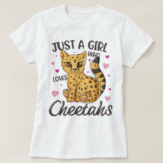 Just a Girl Who Loves Cheetahs T-shirt (Design voorkant)