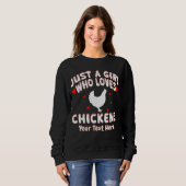 Just A Girl Who Loves Chickens Custom Trui (Voorkant volledig)