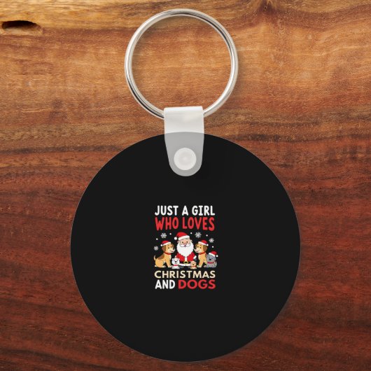 Just A Girl Who Loves Christmas And Dogs Holiday X Sleutelhanger (Voorkant)