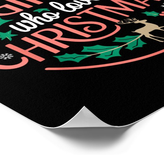 Just A Girl Who Loves Christmas Candy Cane Xmas Pa Poster (Hoek)