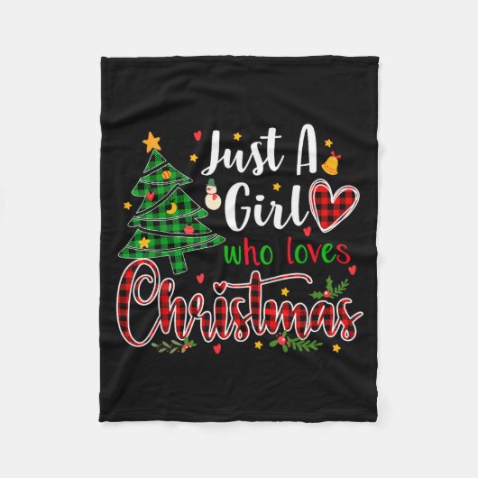Just A Girl Who Loves Christmas Funny Xmas Pajama  Fleece Deken (Voorkant)