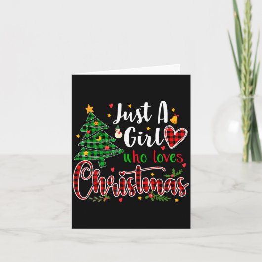 Just A Girl Who Loves Christmas Funny Xmas Pajama Kaart (Voorkant)