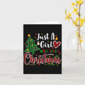 Just A Girl Who Loves Christmas Funny Xmas Pajama Kaart (Gele Bloem)