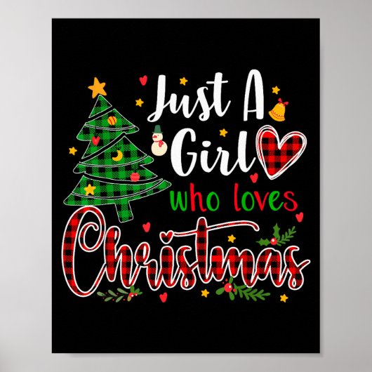 Just A Girl Who Loves Christmas Funny Xmas Pajama  Poster (Voorkant)