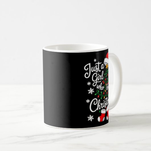 Just A Girl Who Loves Christmas Tree Xmas  Koffiemok (Voorkant rechts)