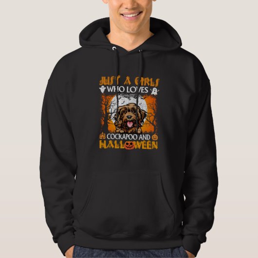 Just A Girl Who Loves Cockapoo And Halloween Hoodie (Voorkant)