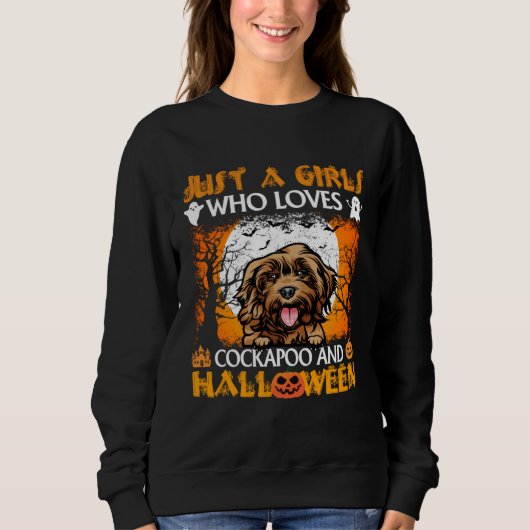 Just A Girl Who Loves Cockapoo And Halloween Trui (Voorkant)
