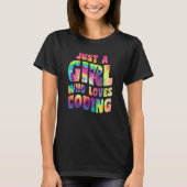 Just A Girl Who Loves Coding Coder Apparel Program T-shirt (Voorkant)
