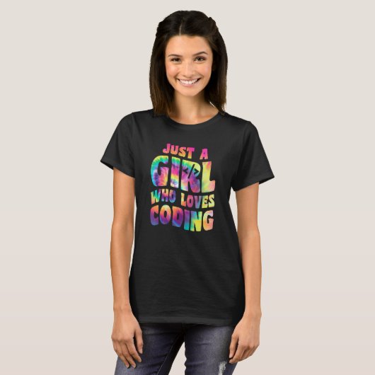 Just A Girl Who Loves Coding Coder Apparel Program T-shirt (Voorkant volledig)