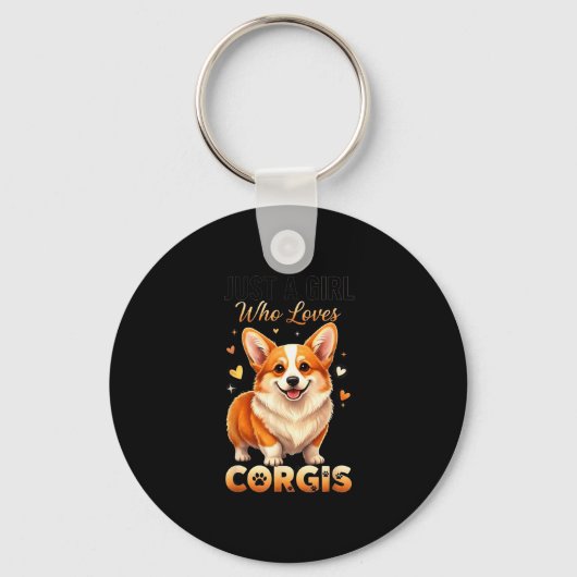 Just A Girl Who Loves Corgis  Sleutelhanger (Voorkant)
