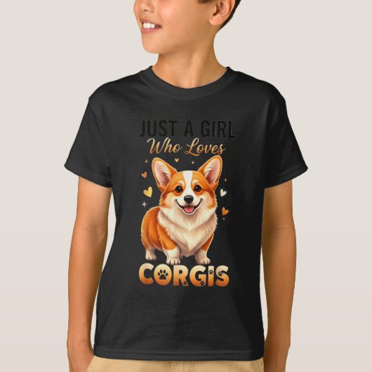 Just A Girl Who Loves Corgis T-shirt (Voorkant)