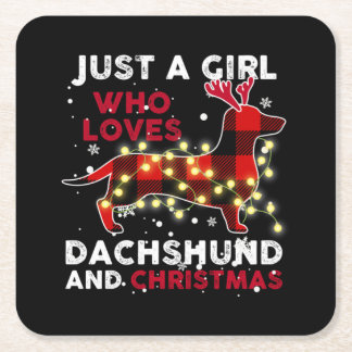 Just A Girl Who Loves Dachshund And Christmas Kartonnen Onderzetters